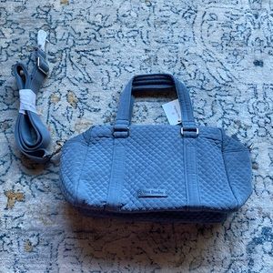 NWT dusty blue/Gray Vera Bradley bag with multiple pockets,also a satchel!